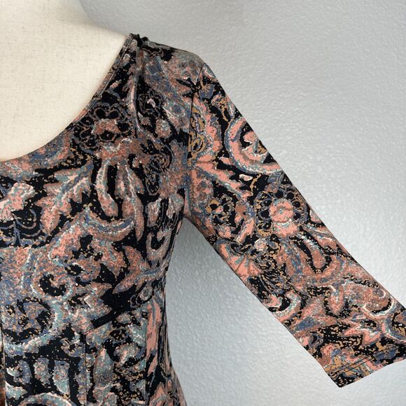 Peruvian Connection Womens Cotton Jersey Print Fit Flare Dress M Medium - Picture 2 of 9